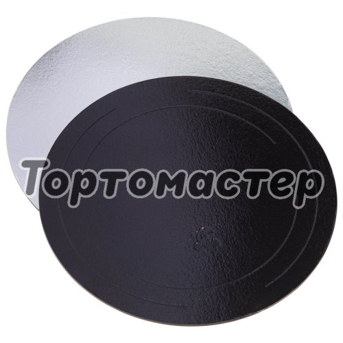 Подложка под торт Чёрная/Серебро 3,2 мм 30 см ForG BASE 3,2 B/S D 300 S